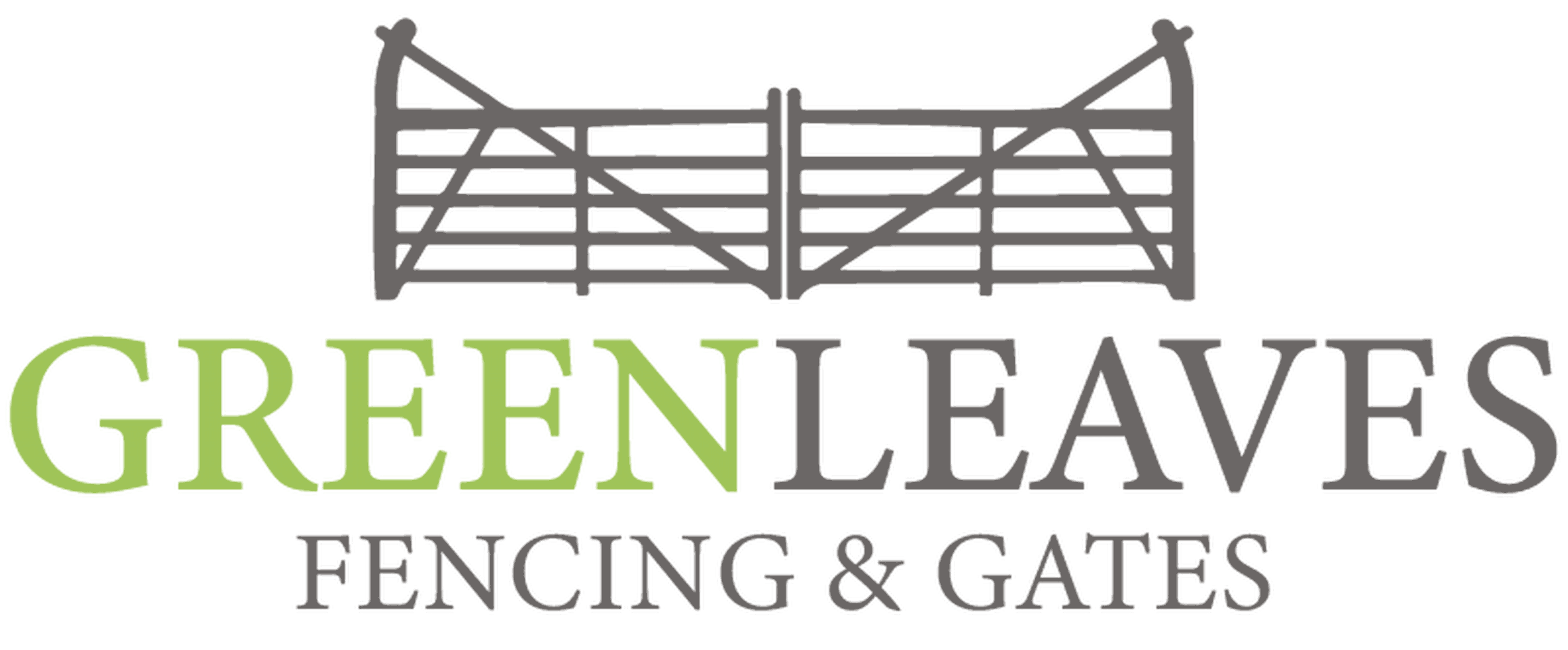 Green Leaves Fencing & Gates logo – full width with transparent background